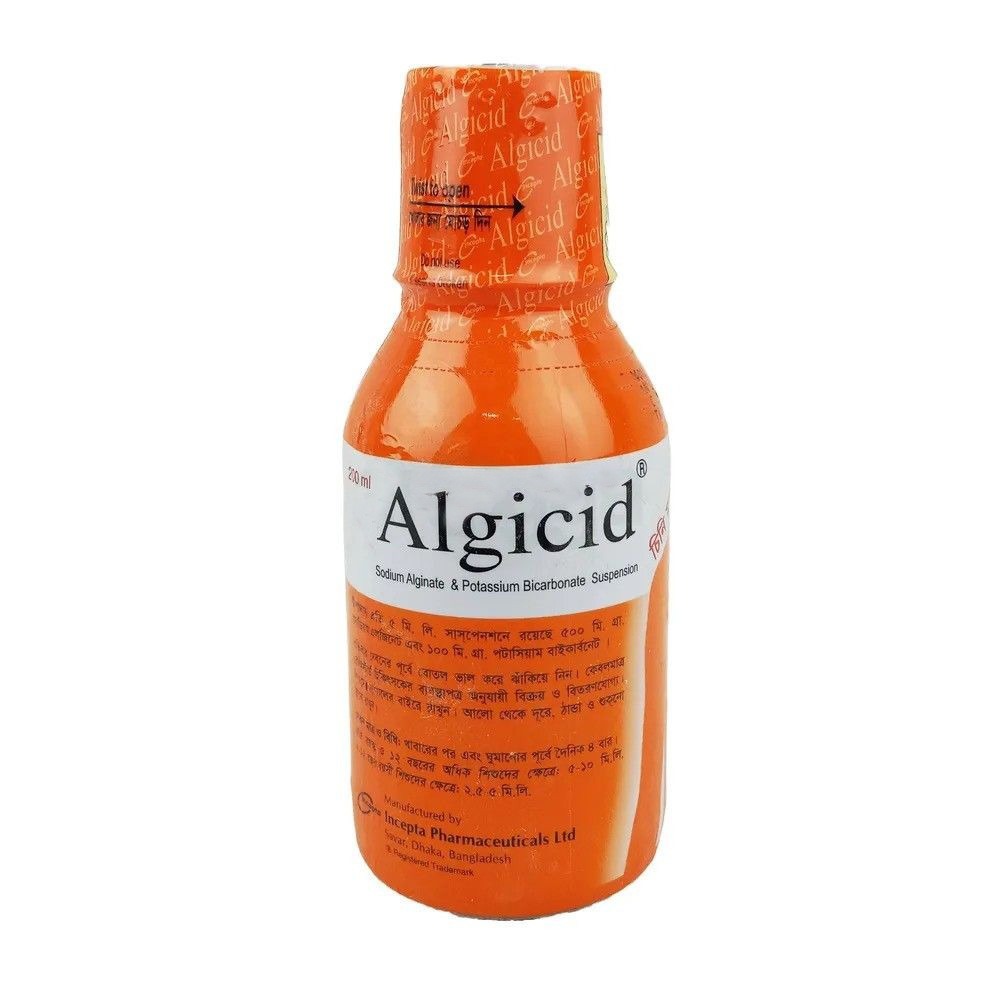 Algicid (Oral Suspension (500 mg+100 mg)/5 ml 200 ml bottle)