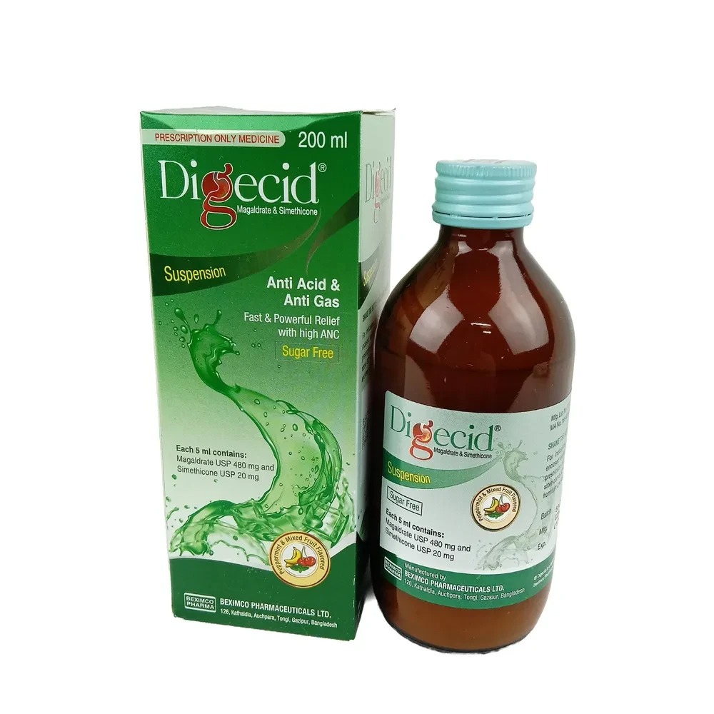 Digecid (Oral Suspension (480 mg+20 mg)/5 ml)