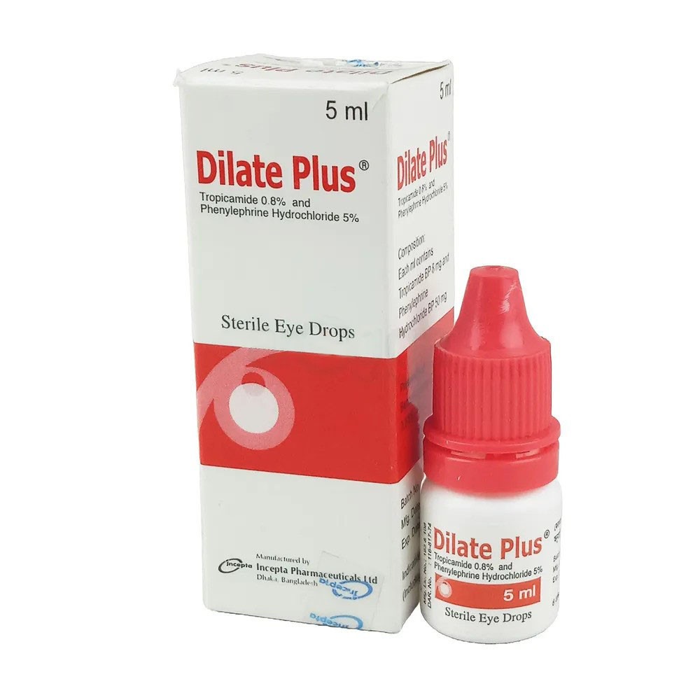 Dilate Plus (Ophthalmic Solution 0.8%+5% 5 ml drop)