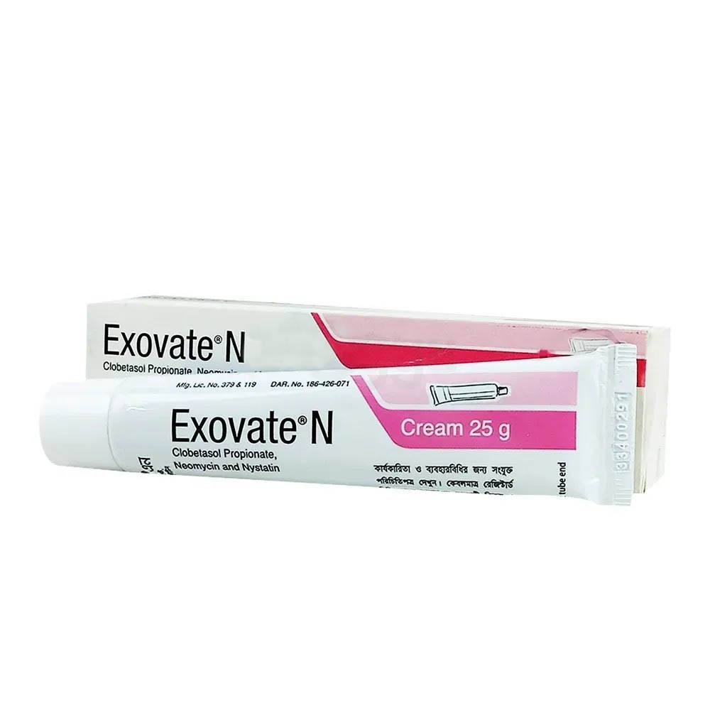 Exovate N (Cream (0.5 mg+5 mg+1 Lac IU)/gm) 25 gm tube)