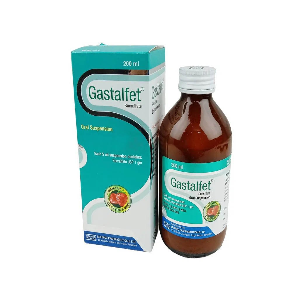 Gastalfet (Oral Suspension 1 gm/5 ml 200 ml bottle)