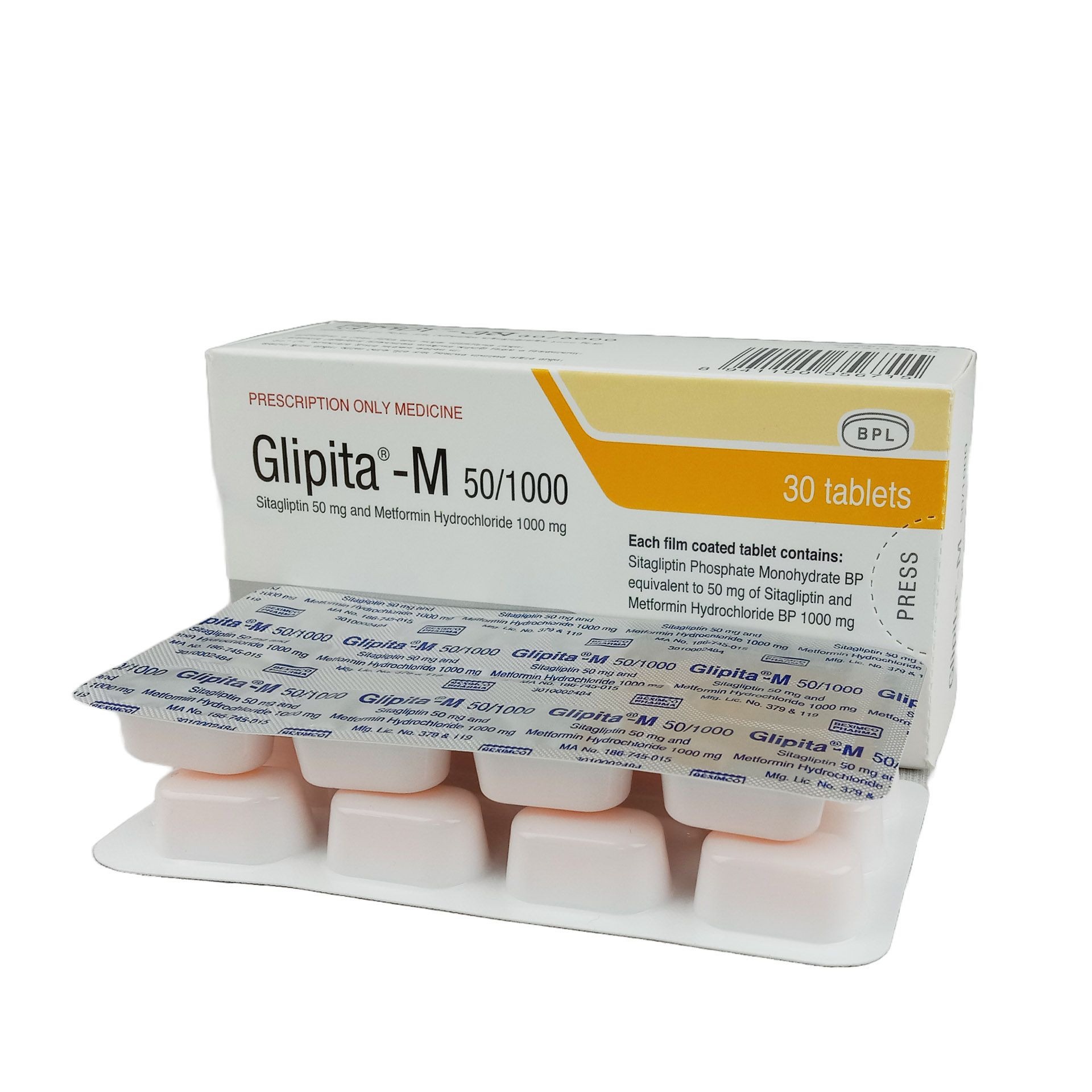Glipita-M (Tablet 50 mg+1000 mg)