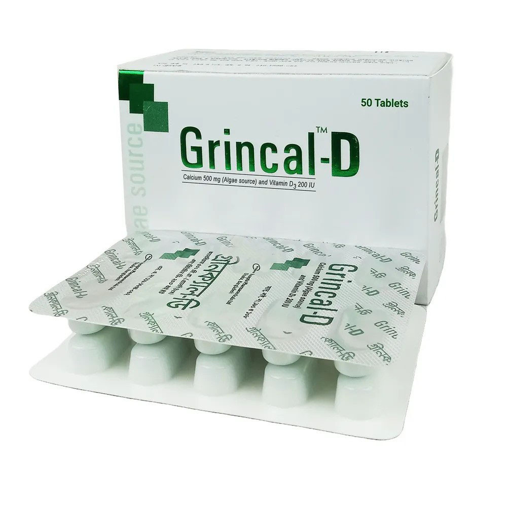 Grincal D (Tablet 500 mg+200 IU)