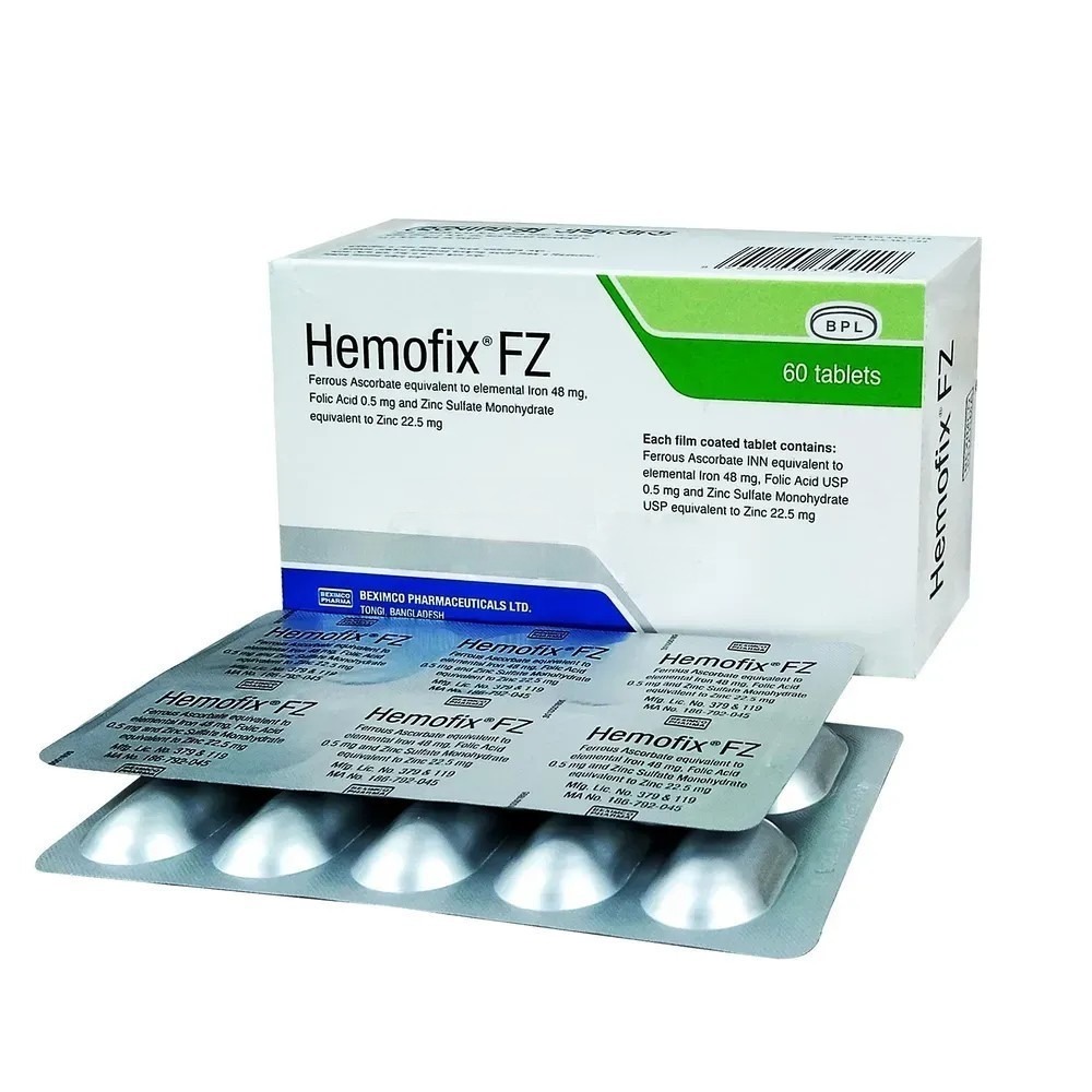 Hemofix FZ (Tablet 48 mg+0.5 mg+22.5 mg)