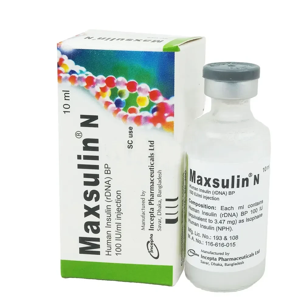 Maxsulin N (SC Injection 100 IU/ml 10 ml vial:)
