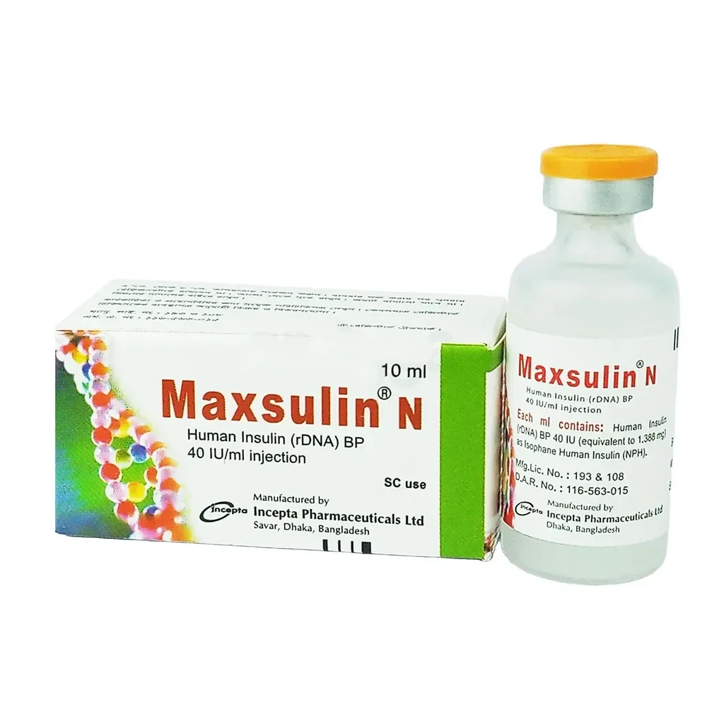 Maxsulin N (SC Injection 40 IU/ml 10 ml vial)
