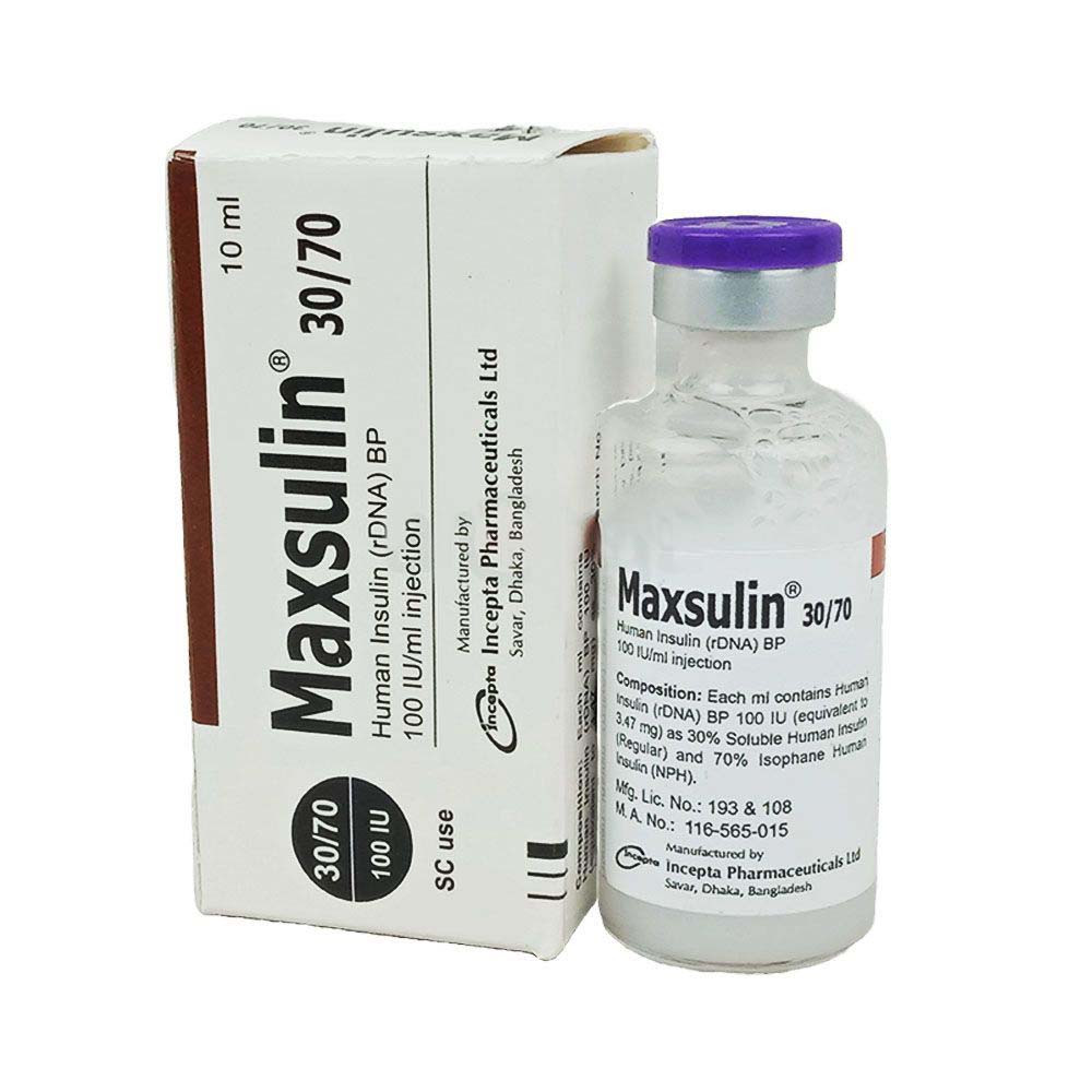 Maxsulin (SC Injection 30%+70% in 100 IU/ml 10 ml vial)