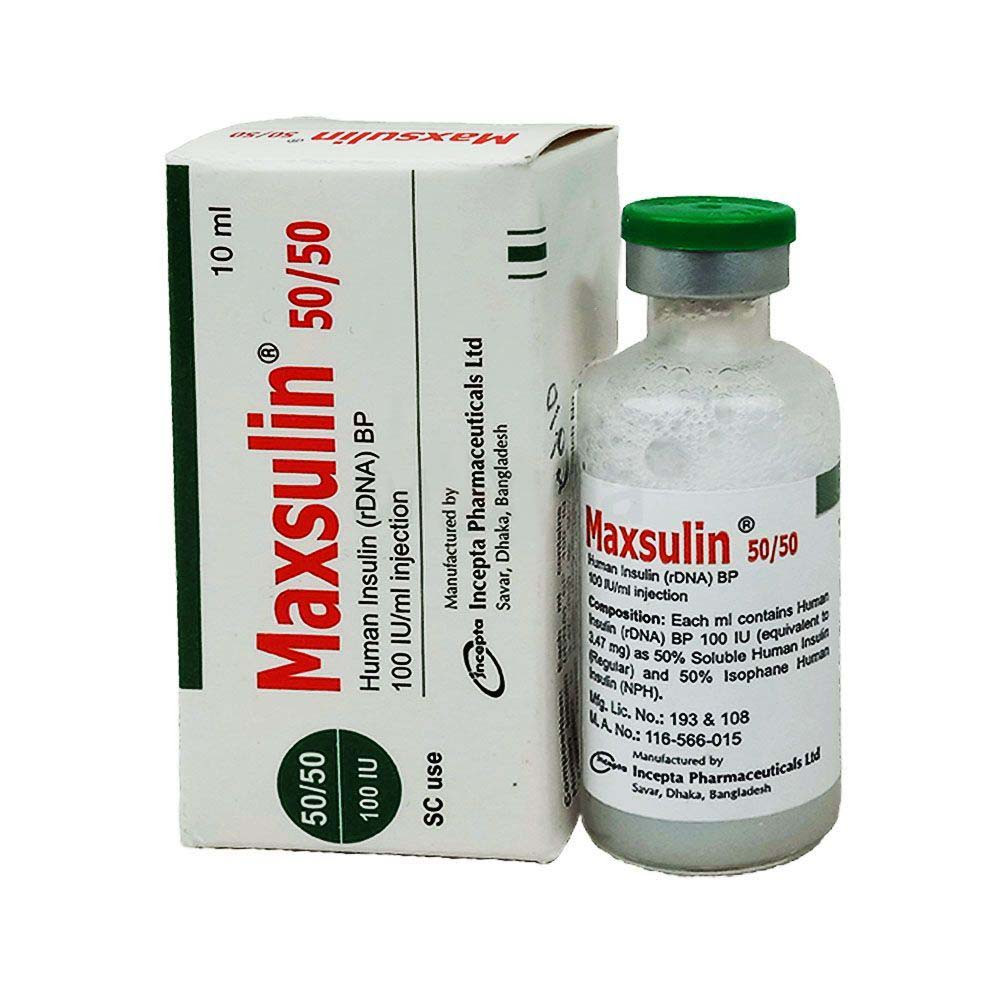 Maxsulin (SC Injection 50%+50% in 100 IU/ml 10 ml vial)