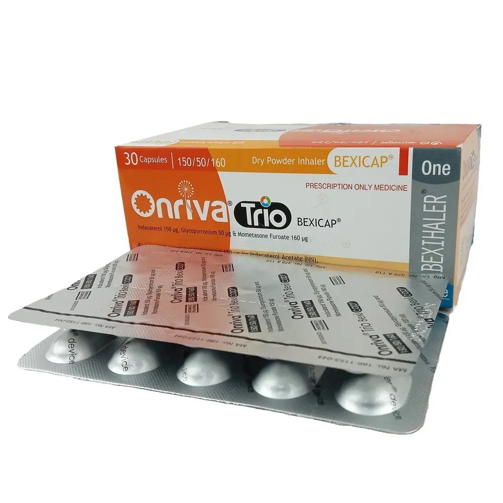 Onriva Trio (Dry Powder Inhalation Capsule (DPI) 150 mcg+50 mcg+160 mcg