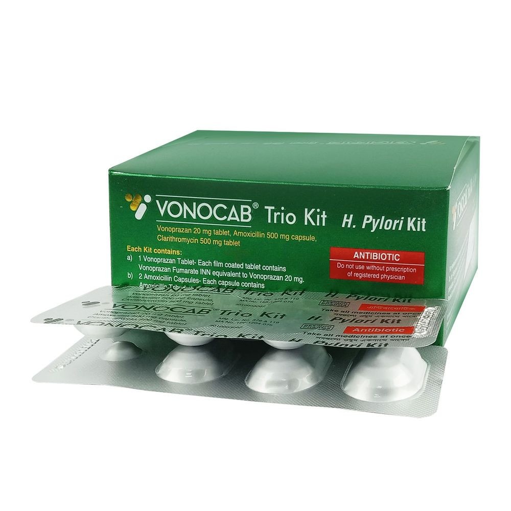 Vonocab Trio (Tablet 20 mg+1000 mg+500 mg 4 tablets kit)